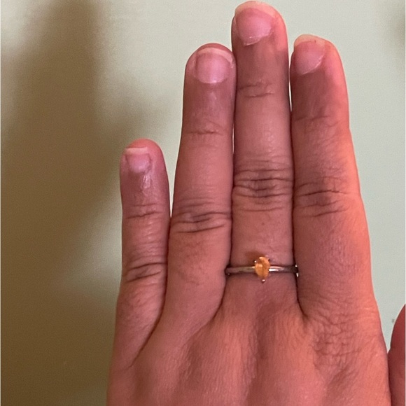 925 stamped sterling silver and genuine citrine ring - Picture 1 of 8